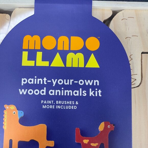 Mondo Llama Paint-Your-Own Wood Animals Kit With Paints And Brushes New - Picture 10 of 11